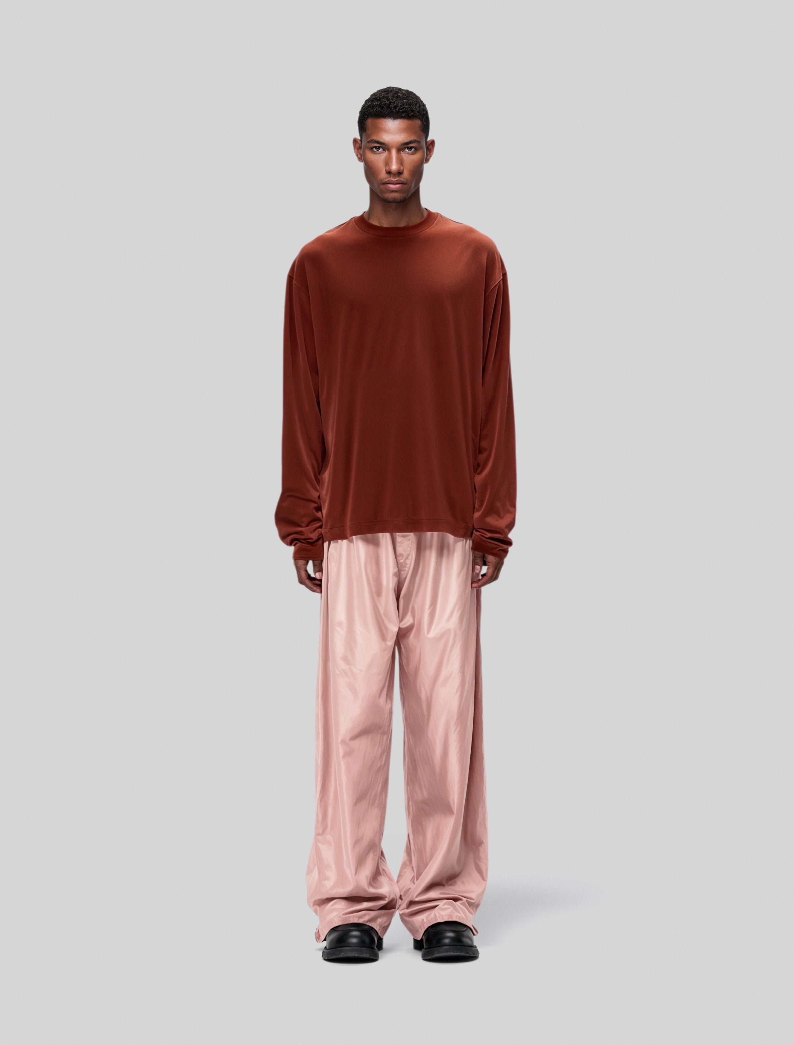 Straight-Leg Satin Pants