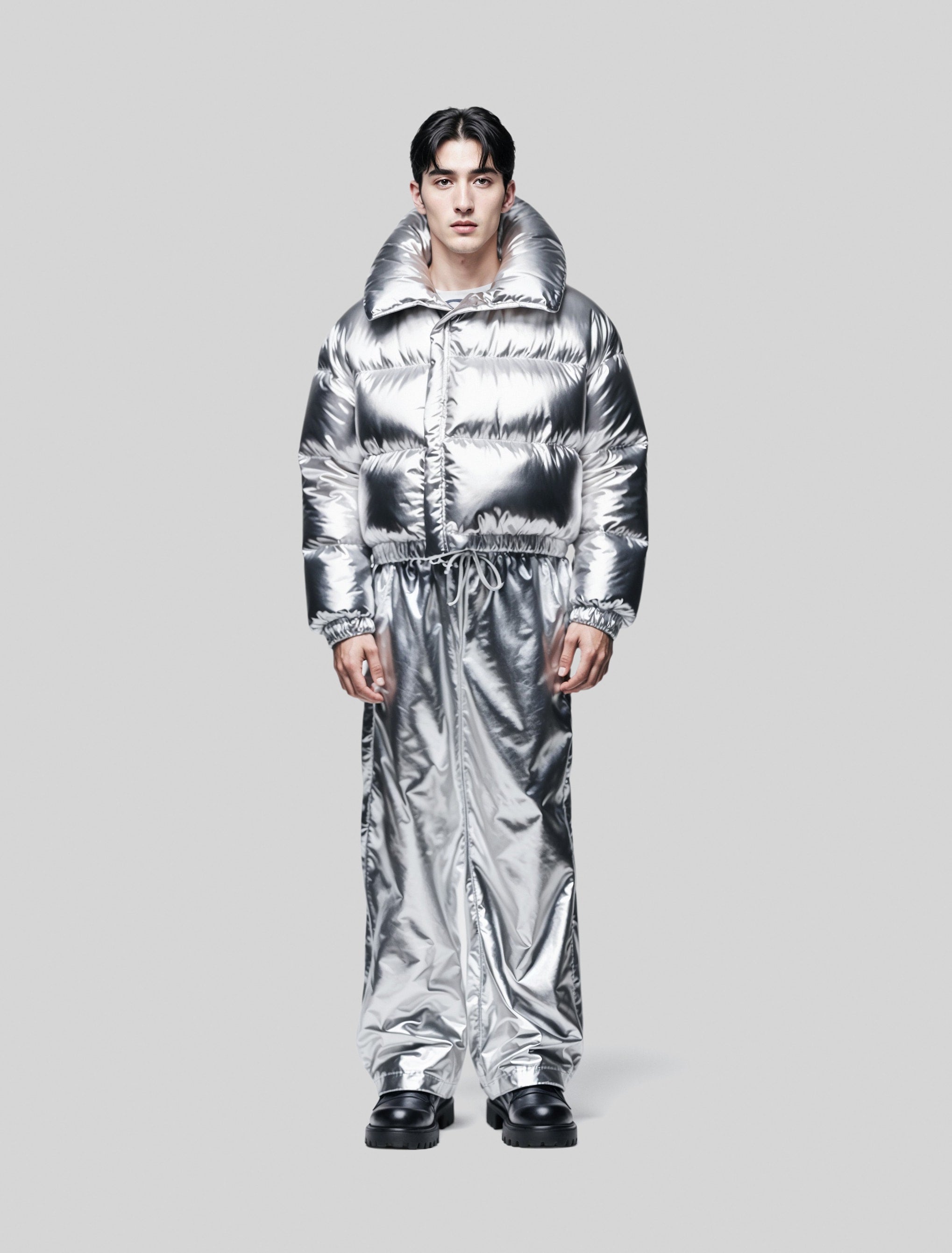 Metallic Cropped Parka